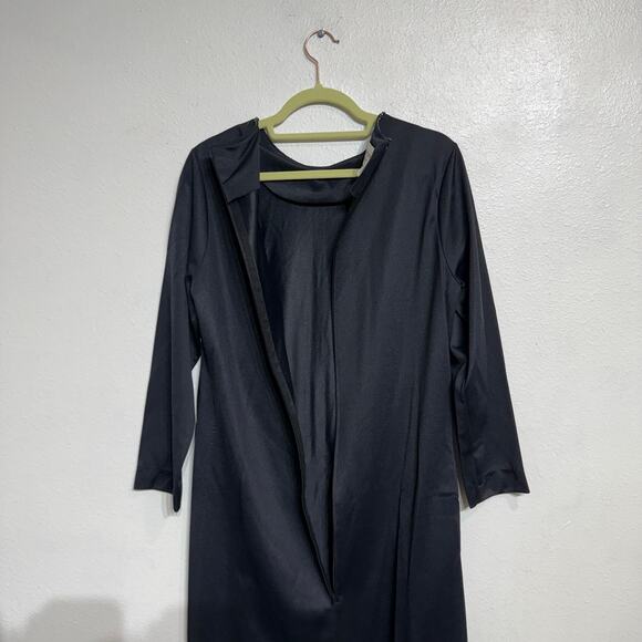 At Home Wear for Van Raalte Black Side Split Vintage Blouse Sz 14 - Picture 9 of 13